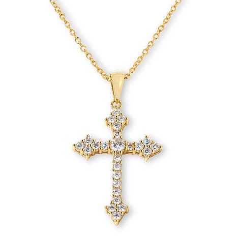 Radiance by Absolute™ 1ctw Pavé Cross Pendant with Chain