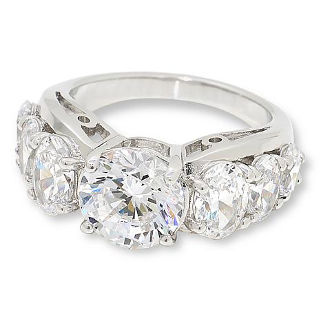 Radiance by Absolute™ 9.20ctw Round and Oval 7-Stone Ring 