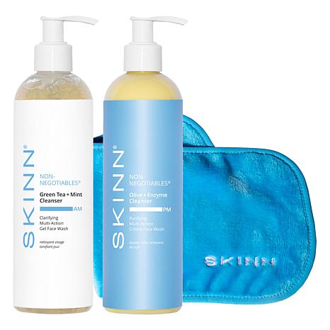 $49.5, Was $89.95, 44% Off! Skinn Supersize AM PM Cleansers 12oz + Cleansing Towel dealfomo