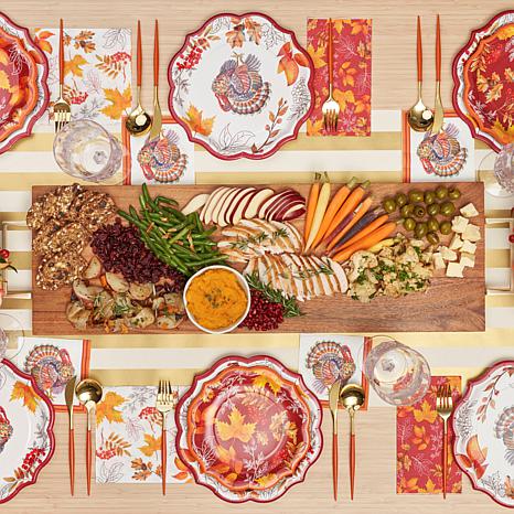 So many thanksgiving and fall table settings in stock! #paper #ecofriendly # paperplates #tableware