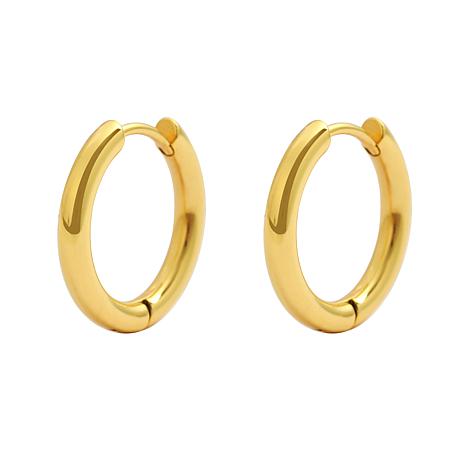 Stately Steel Polished Tube Hoop Earrings - 9850806 | HSN