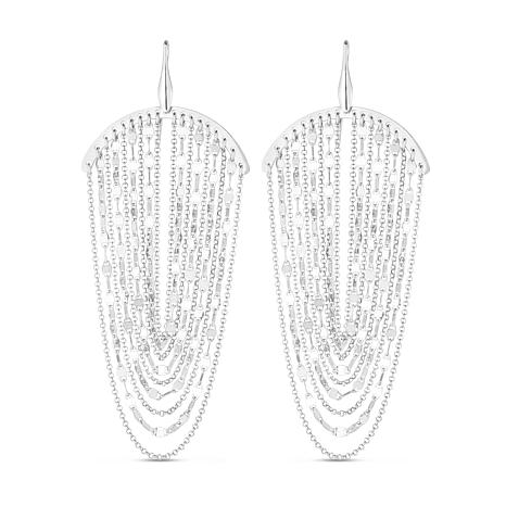 Sterling Silver Polished Drop Multi Strand Earring - 21894306