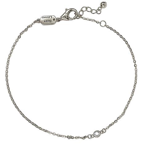 Suzy Levian 14K Gold Diamond Solitaire Bracelet - 10089912 | HSN