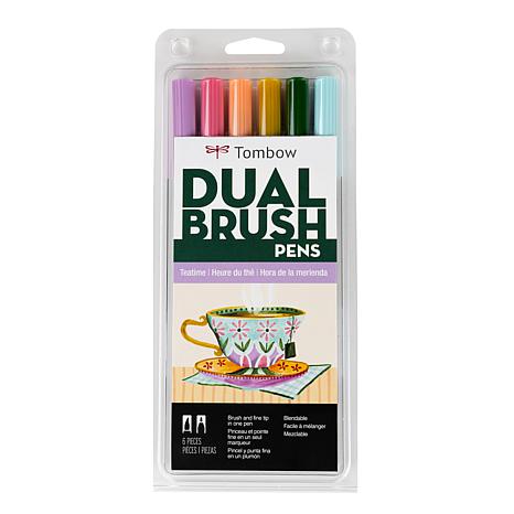 Tombow Dual Brush Pen Art Markers - Teatime Palette 6-Pack