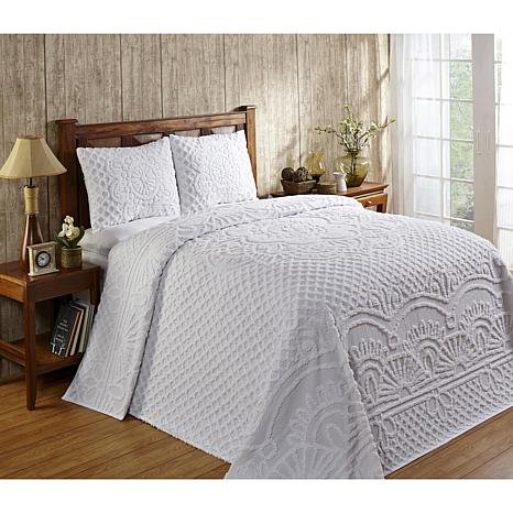 Trevor Collection 100% Cotton Tufted Chenille Bedspread Set - Full ...