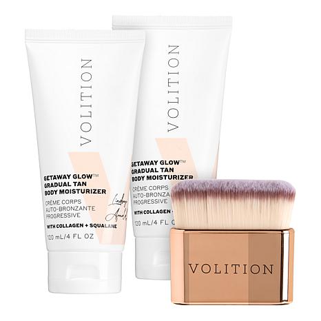 Volition Beauty Getaway Glow Gradual Tan Body Moisturizer w/Brush