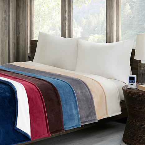Woolrich Microlight Plush to Berber Heated Blanket - King/Gray | HSN