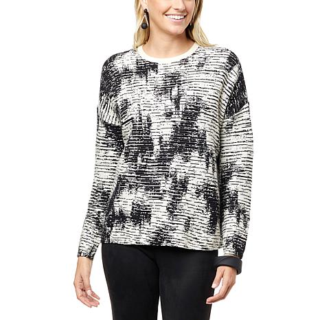 WynneCollection Ottoman Detail Jacquard Knit Sweater - 20543346 | HSN