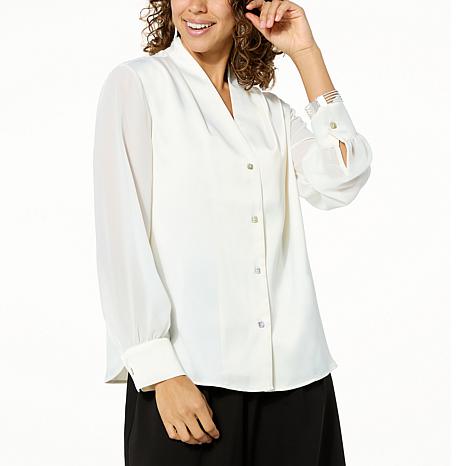 【送料&関税込】Moschino Enver Satin Blouse Still Life With Moschino Enver Satin Blouse Still Life With Heart In White