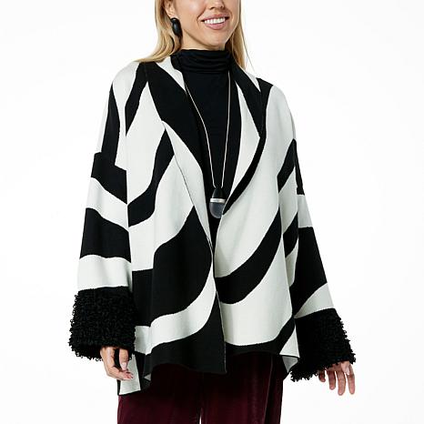 WynneCollection SoftKNIT Op Art Jacquard Cardigan