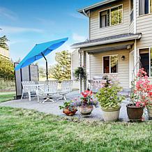10' Auto-Tilt Patio Umbrella with Easy Crank - Brilliant Blue