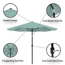 10' Auto-Tilt Patio Umbrella with Easy Crank - Dusty Green