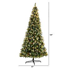 10’ Frosted Swiss Pine  Christmas Tree with 850 Clear Lights