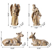 10-piece Bronze Resin Nativity Figurine Set