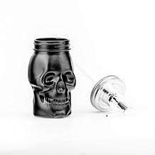 10 Strawberry Black Glass Skull Soap Dispenser
