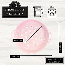10 Strawberry Street Daisy Pink Polka Dot Round Baker