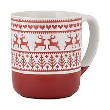 10 Strawberry Street Embossed Reindeer Mug 4-Pack