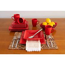 10 Strawberry Street Nova 16-piece Square Dinnerware Set