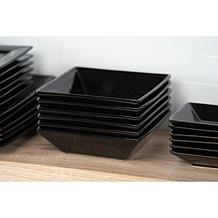 10 Strawberry Street Nova Square 40-Piece Dinnerware Set, Black