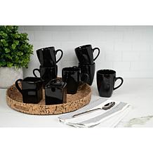 10 Strawberry Street Nova Square 40-Piece Dinnerware Set, Black