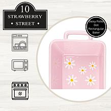 10 Strawberry Street Pink Daisy Polka Dot Loaf Pan