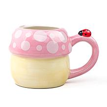 10 Strawberry Street Pink Mushroom with Ladybug Mug - Set of 4