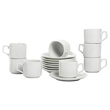 10 Strawberry Street Simply White 45-Piece Square Dinnerware Set