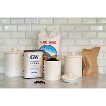 10 Strawberry Street Tide Embossed 3-piece Canister Set - White