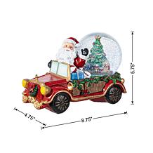 100mm Christmas Resin Lighted Musical Snowflakes Santa Car Waterglobe