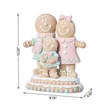 10.25"H Resin Gingerbread Family Christmas Table Decor