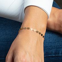 10K Gold Heart Station Bracelet