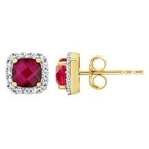 10K Yellow Gold Gem and Created White Sapphire 5mm Stud Earrings - 20019068 | HSN