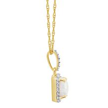 10K Simulated Gem and Simulated White Sapphire 7mm Pendant with Chain
