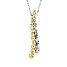 10K Two-Tone Gold 1/4ctw Diamond Wave Fashion Necklace