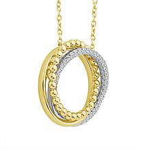 10K Two-Tone Gold 1/6ctw Diamond Circle Necklace