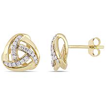 10K Yellow Gold 0.20 ctw Diamond Knot Stud Earrings