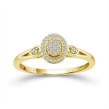 10K Yellow Gold 1/8ctw Diamond 32-Stone Ring