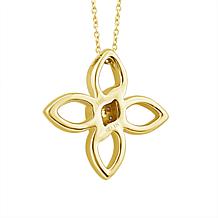 10K Yellow Gold Diamond Cluster Fashion Pendant with Chain