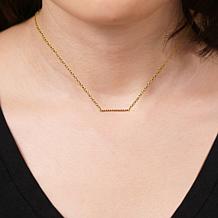 10K Yellow Gold Gemstone Horizontal Bar Necklace