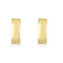 10K Yellow Gold Hugger Hoop Earrings with Hinged Clasp