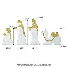 11-Piece Lighted 2D Iridescent Fabric Nativity Scene