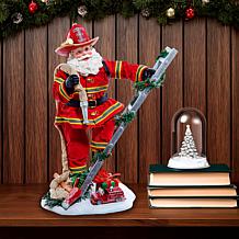 11.5" Fabriché Fireman Santa On Ladder Figurine