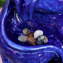 11.75"H 4-Tiered Cobalt Blue Ceramic Table Fountain