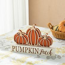 11.75"L Fall Wooden "PUMPKIN PATCH" Pumpkins Table Sign
