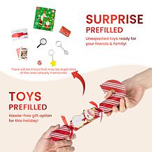 12-Pack Christmas Party Crackers with Santa & Snowman Designs