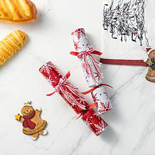 12-Pack Christmas Party Crackers with Snowflake Design