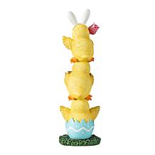 13.25" Easter Resin Table Decor with Stacked Yellow Ducks