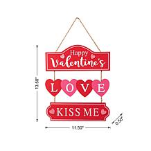 13.50"H Valentine's Wooden LOVE Word Sign Door Hanger