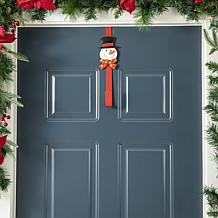 14" H Christmas Metal Elf, Snowman and Santa Wreath Hanger - Set of 3