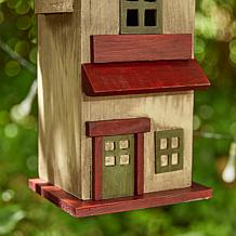 14.25"H Distressed Wood Cottage Decorative Outdoor Garden Birdhouse